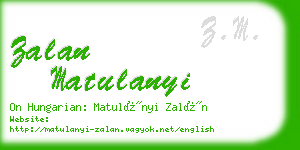 zalan matulanyi business card